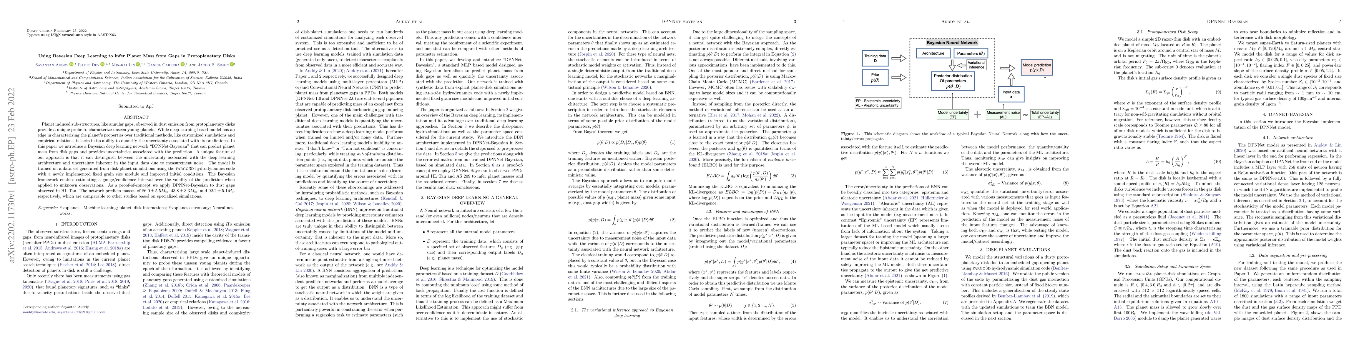 Thumbnail for Using Bayesian Deep Learning to infer Planet Mass from Gaps in
  Protoplanetary Disks