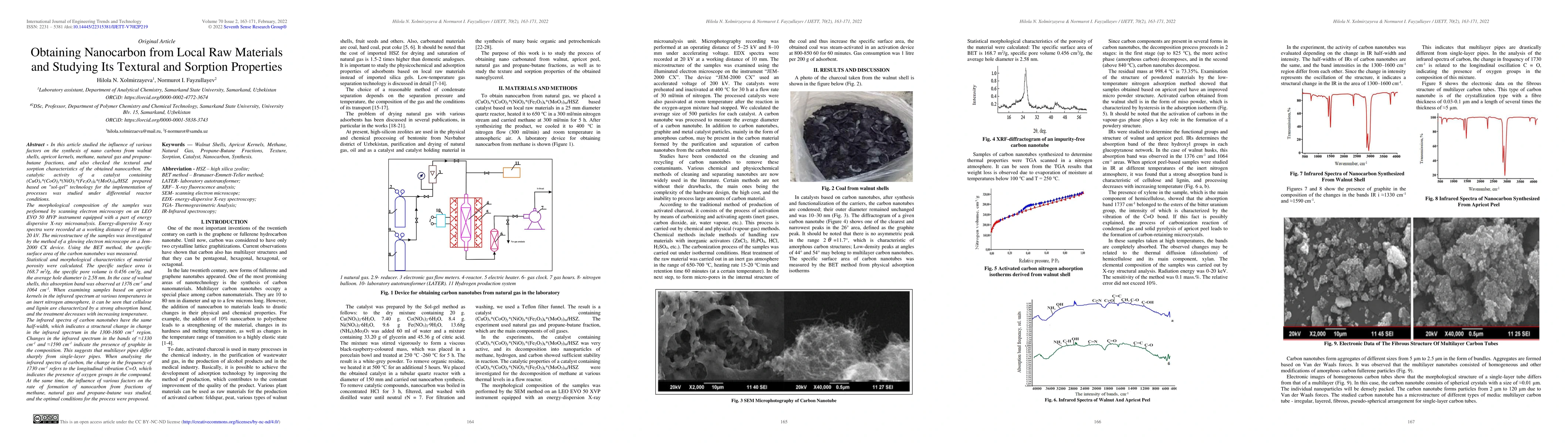 Thumbnail for Obtaining Nanocarbon from Local Raw Materials and Studying Its Textural
  and Sorption Properties