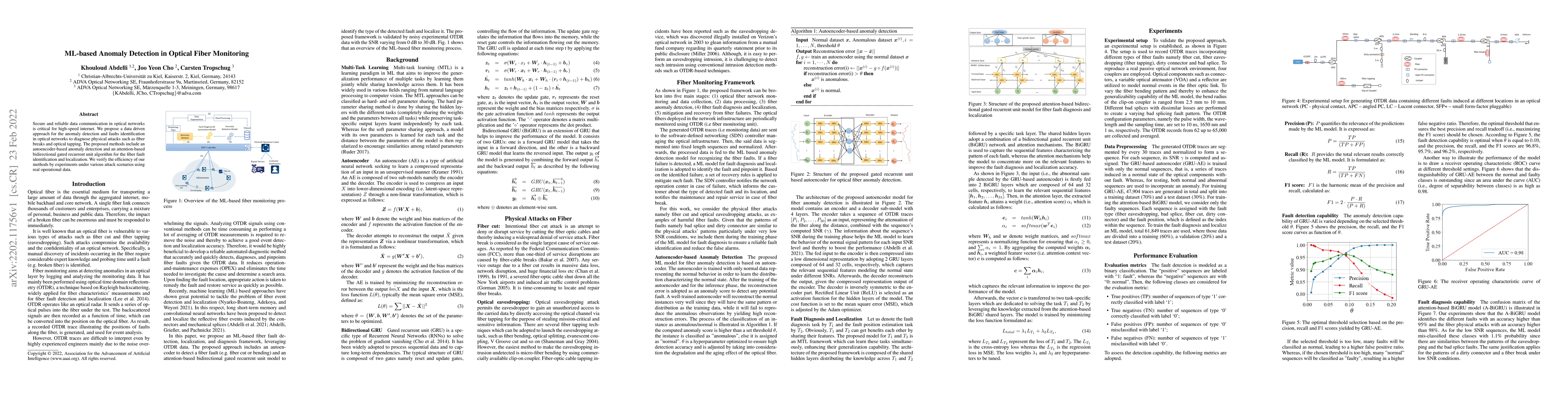 Thumbnail for ML-based Anomaly Detection in Optical Fiber Monitoring