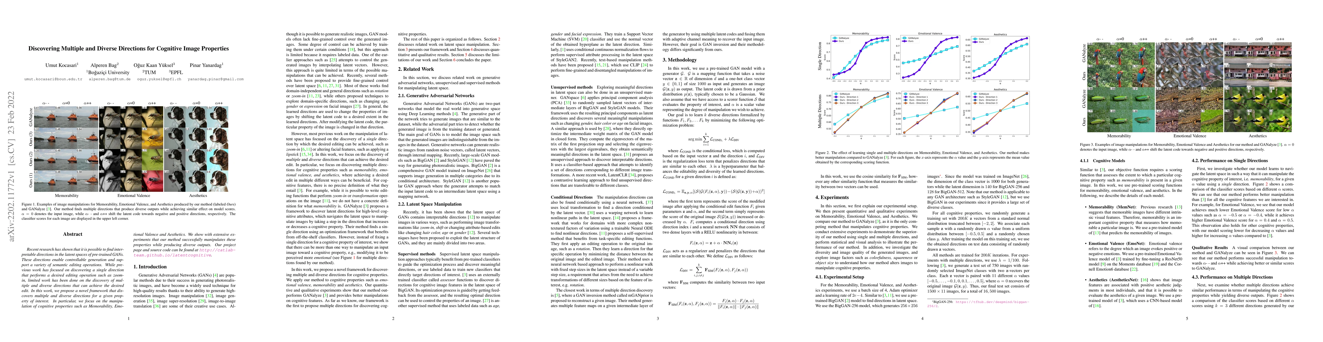 Thumbnail for Discovering Multiple and Diverse Directions for Cognitive Image
  Properties