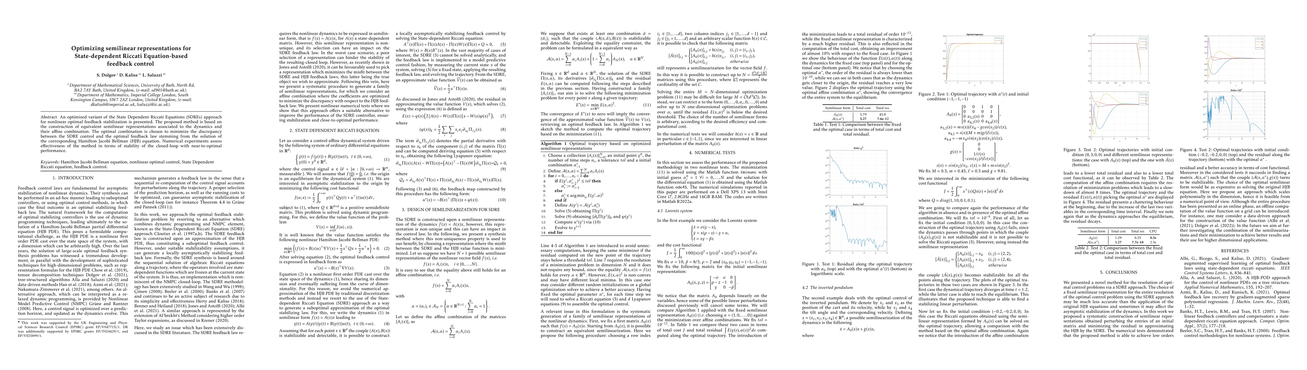 Thumbnail for Optimizing semilinear representations for State-dependent Riccati
  Equation-based feedback control