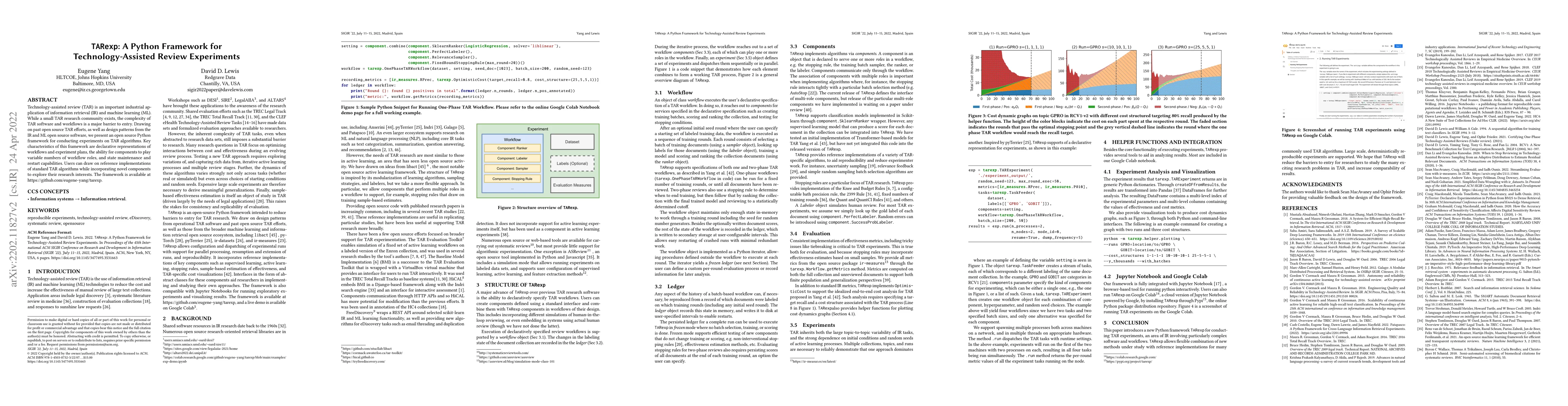 Thumbnail for TARexp: A Python Framework for Technology-Assisted Review Experiments