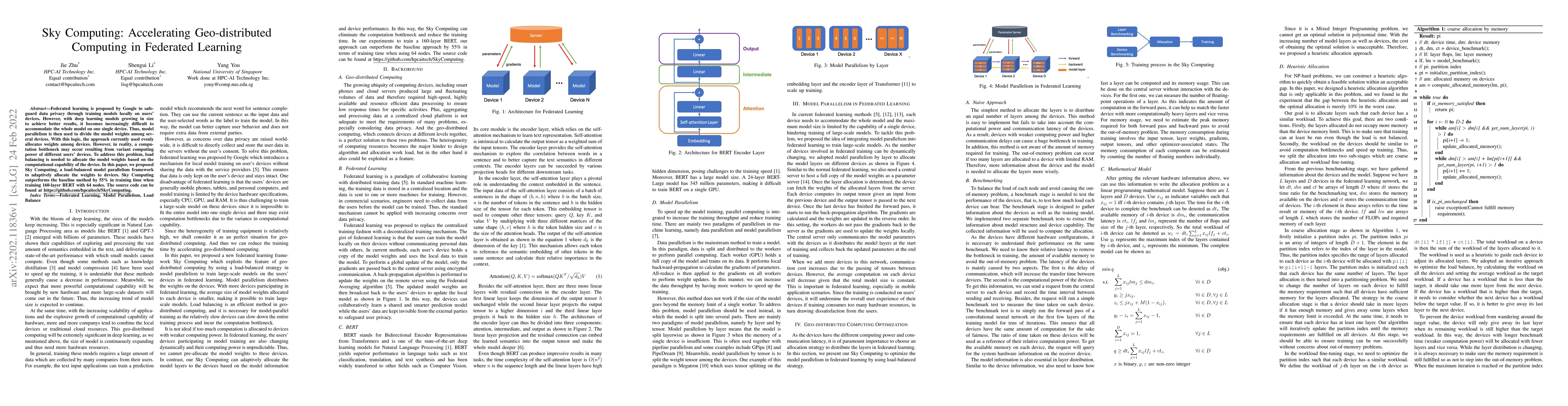 Thumbnail for Sky Computing: Accelerating Geo-distributed Computing in Federated
  Learning