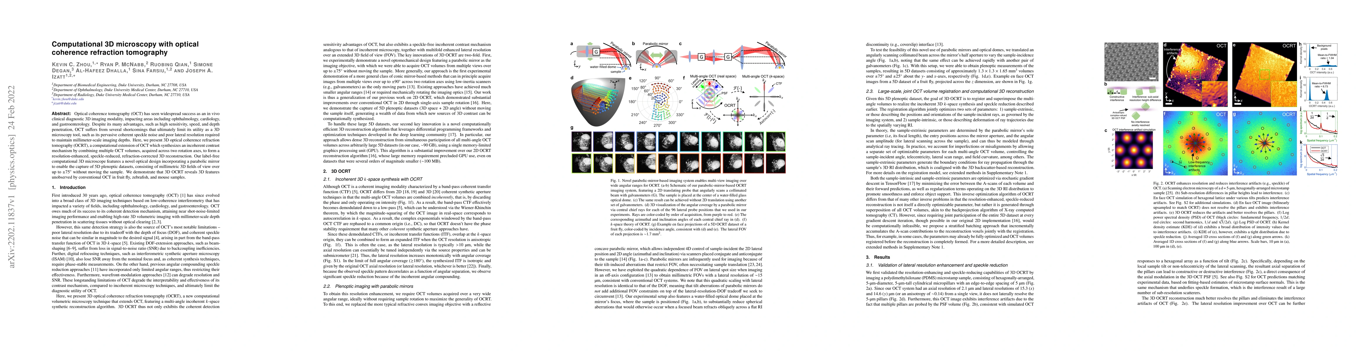 Thumbnail for Computational 3D microscopy with optical coherence refraction tomography