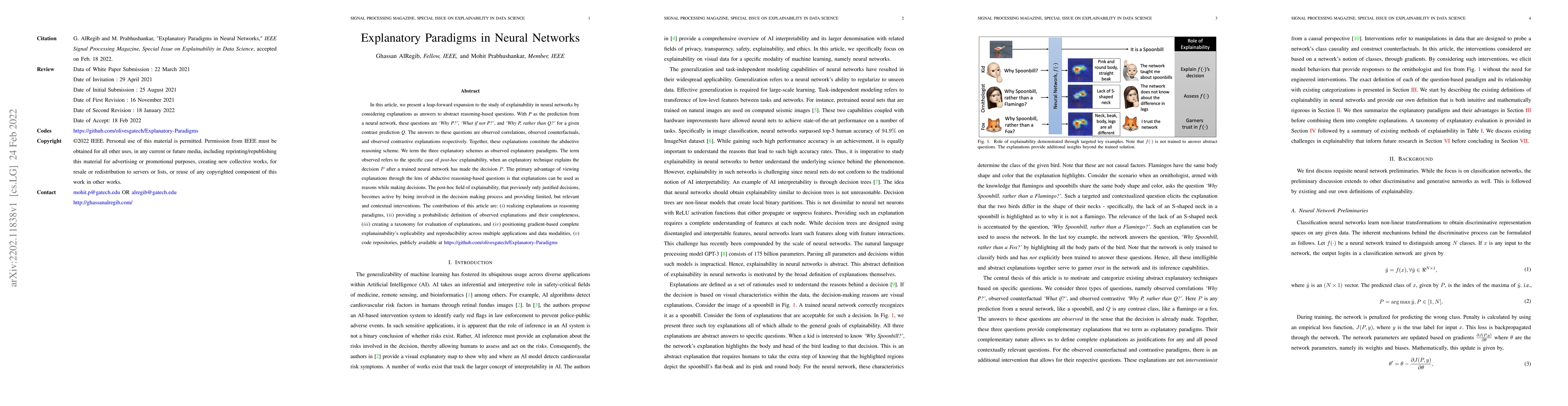 Thumbnail for Explanatory Paradigms in Neural Networks
