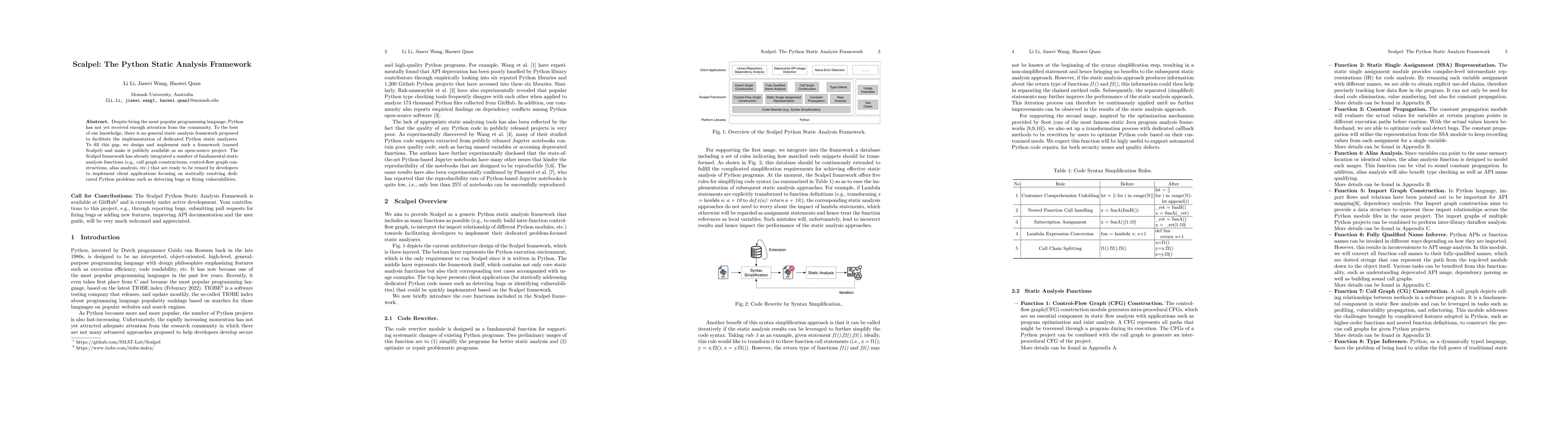 Thumbnail for Scalpel: The Python Static Analysis Framework