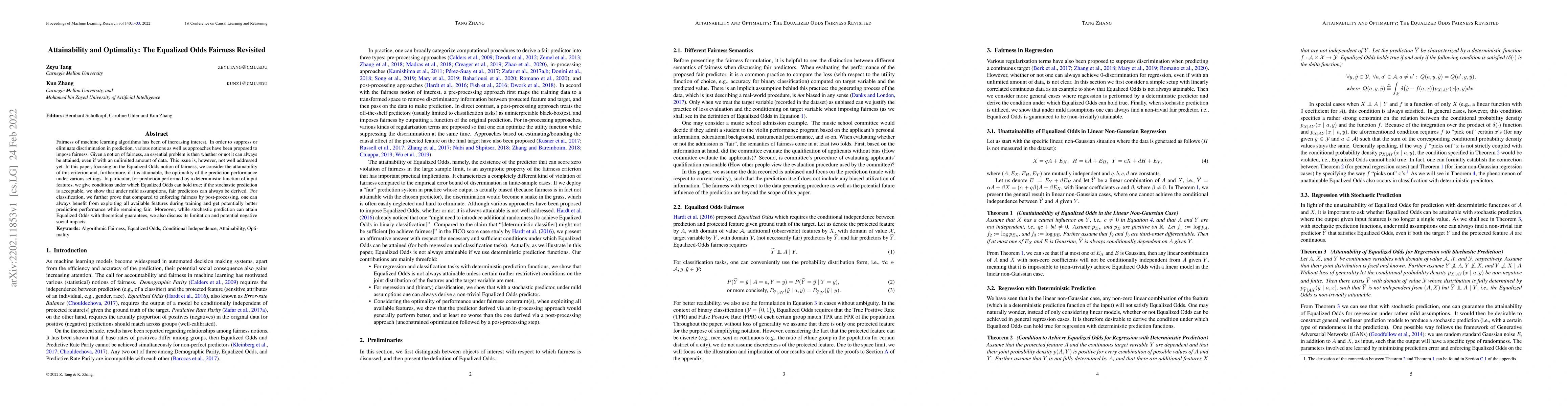Thumbnail for Attainability and Optimality: The Equalized Odds Fairness Revisited