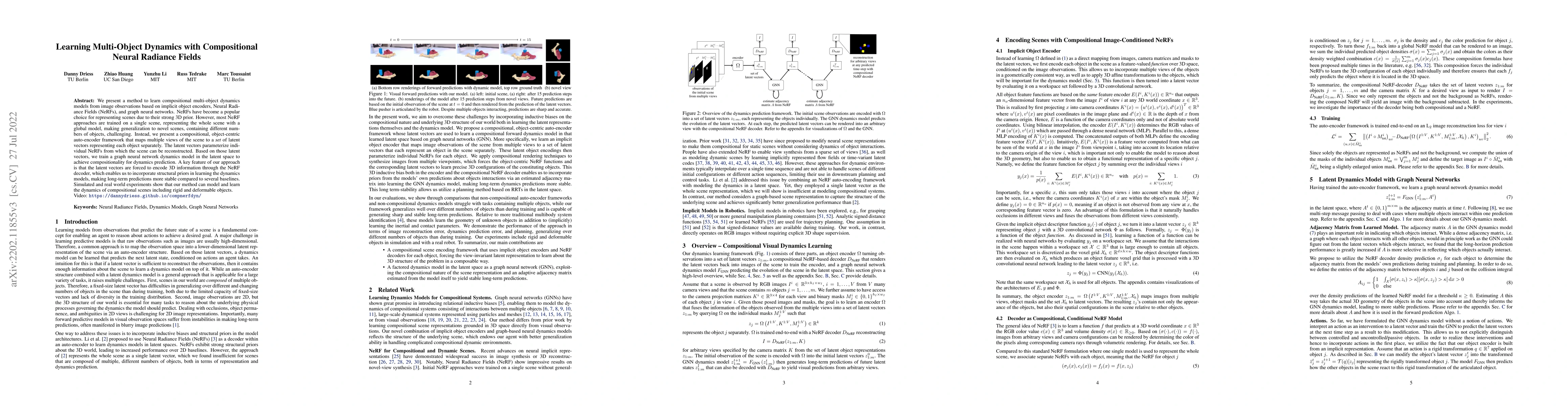 Thumbnail for Learning Multi-Object Dynamics with Compositional Neural Radiance Fields