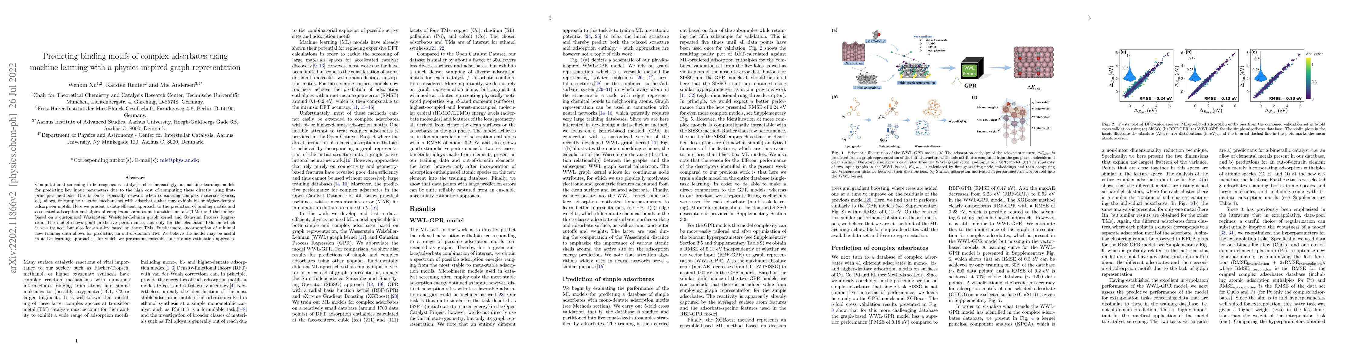Thumbnail for Predicting binding motifs of complex adsorbates using machine learning
  with a physics-inspired graph representation