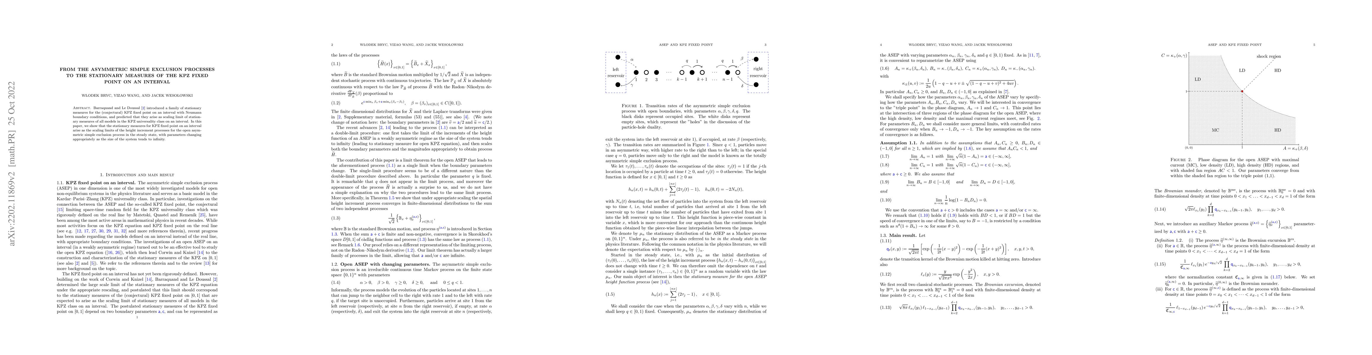 Thumbnail for From the asymmetric simple exclusion processes to the stationary
  measures of the KPZ fixed point on an interval