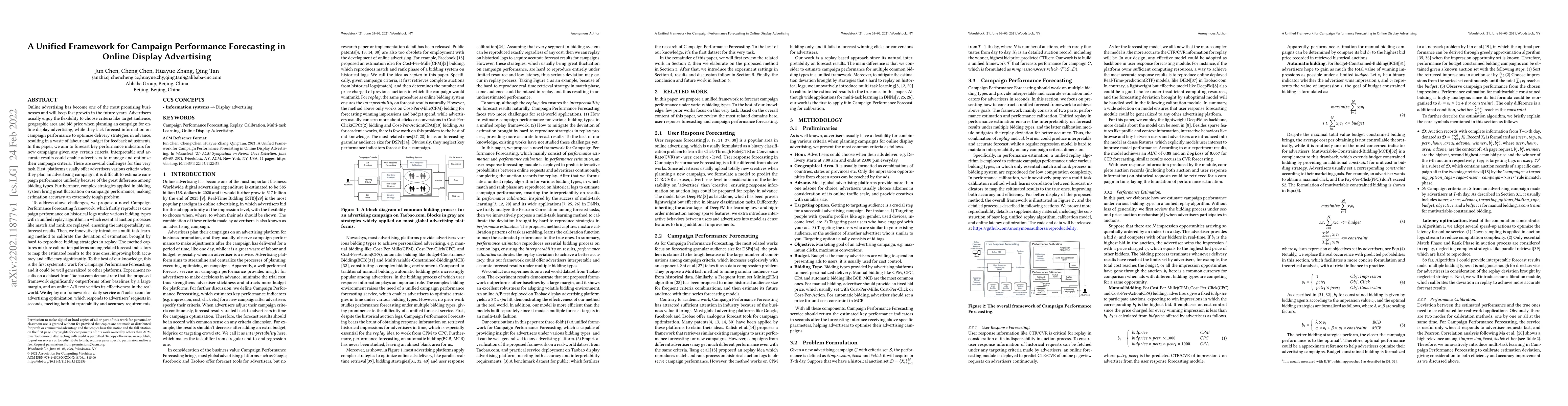 Thumbnail for A Unified Framework for Campaign Performance Forecasting in Online
  Display Advertising