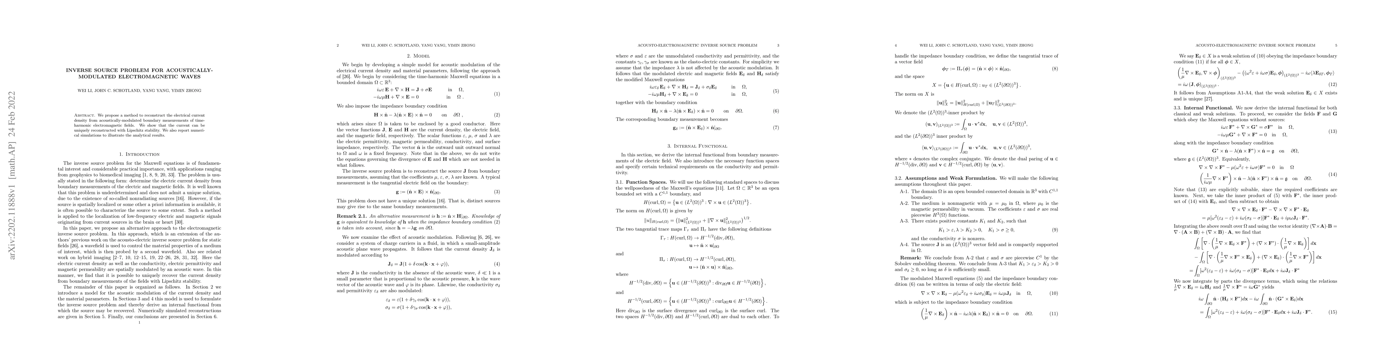 Thumbnail for Inverse Source Problem for Acoustically-Modulated Electromagnetic Waves