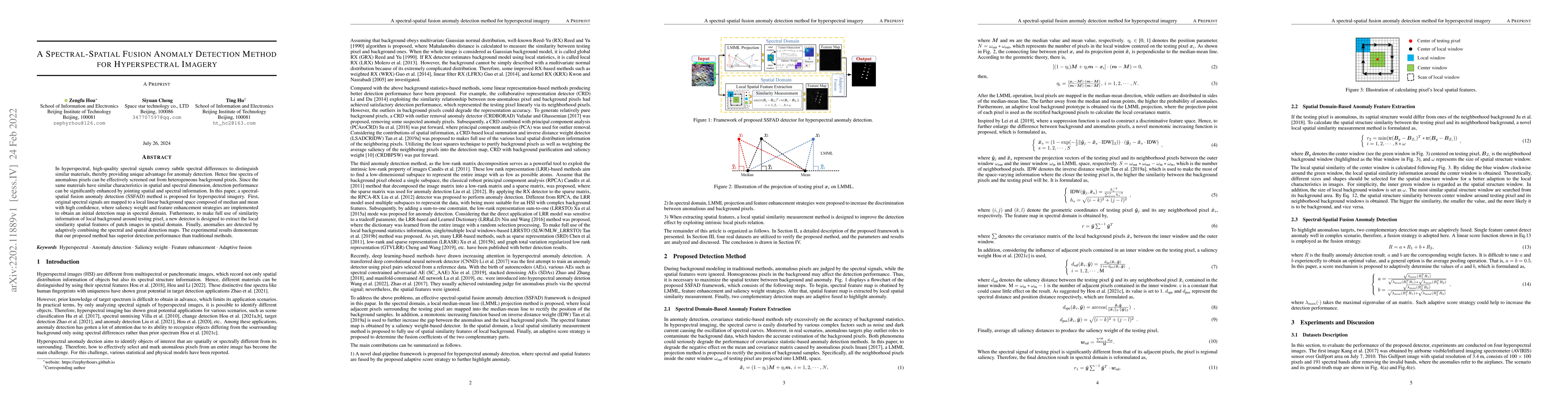 Thumbnail for A spectral-spatial fusion anomaly detection method for hyperspectral
  imagery