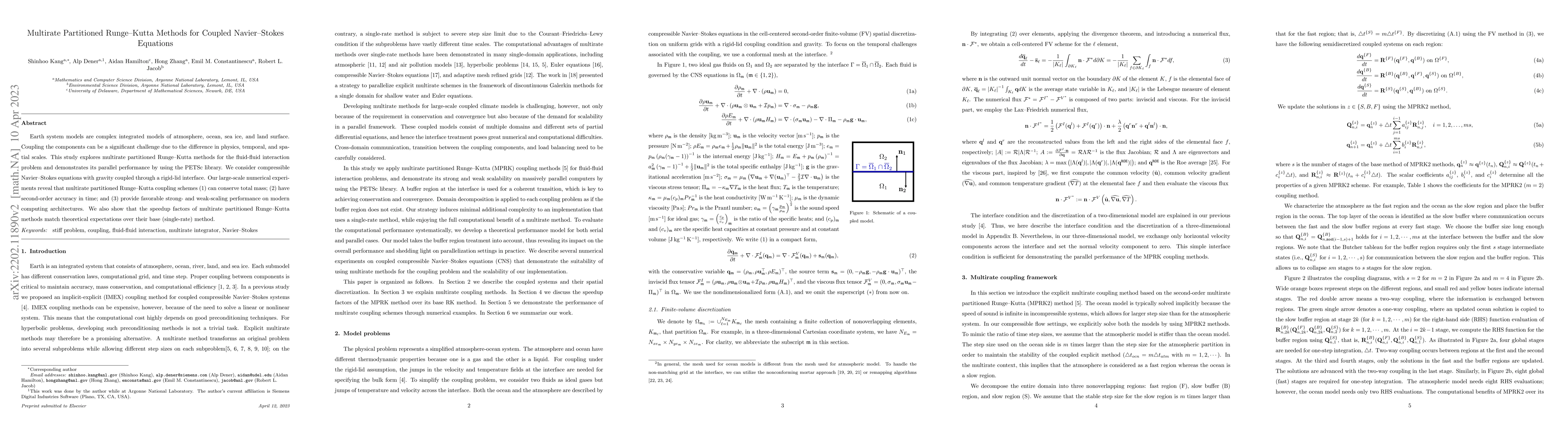 Thumbnail for Multirate Partitioned Runge-Kutta Methods for Coupled Navier-Stokes
  Equations