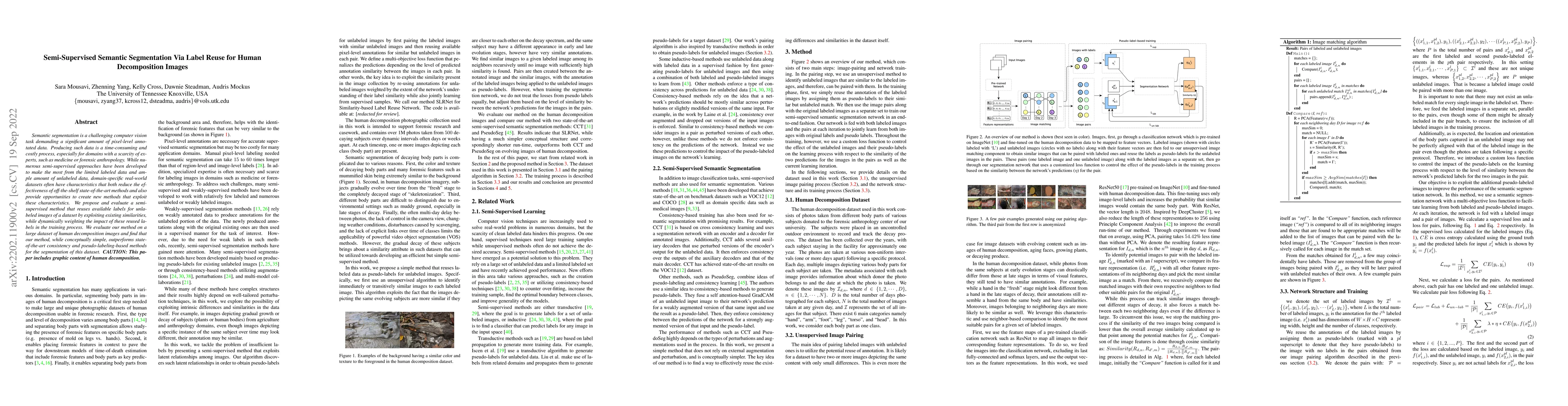Thumbnail for SLRNet: Semi-Supervised Semantic Segmentation Via Label Reuse for Human
  Decomposition Images