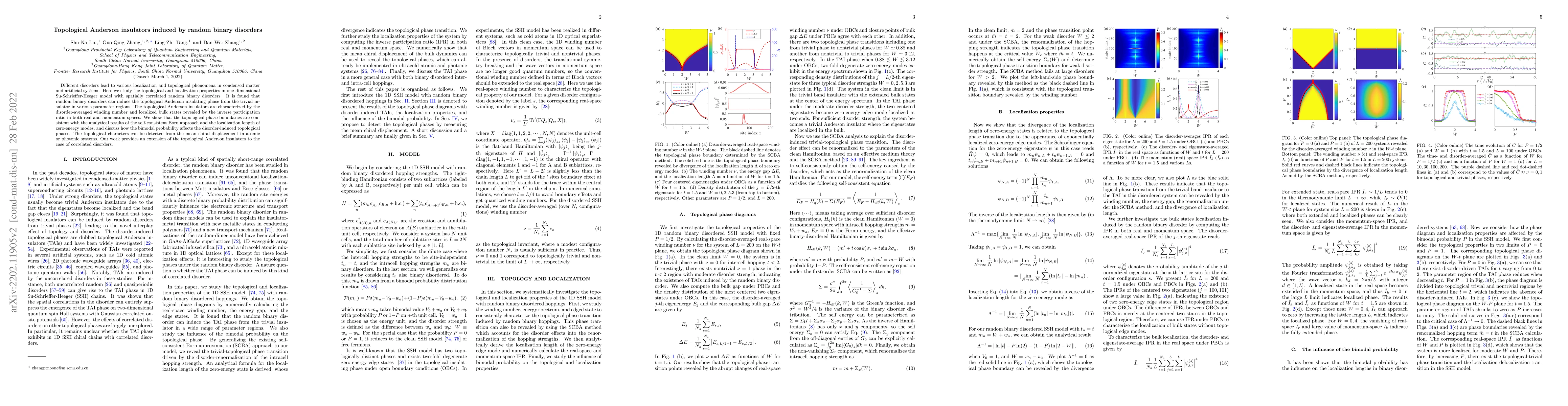 Thumbnail for Topological Anderson insulators induced by random binary disorders