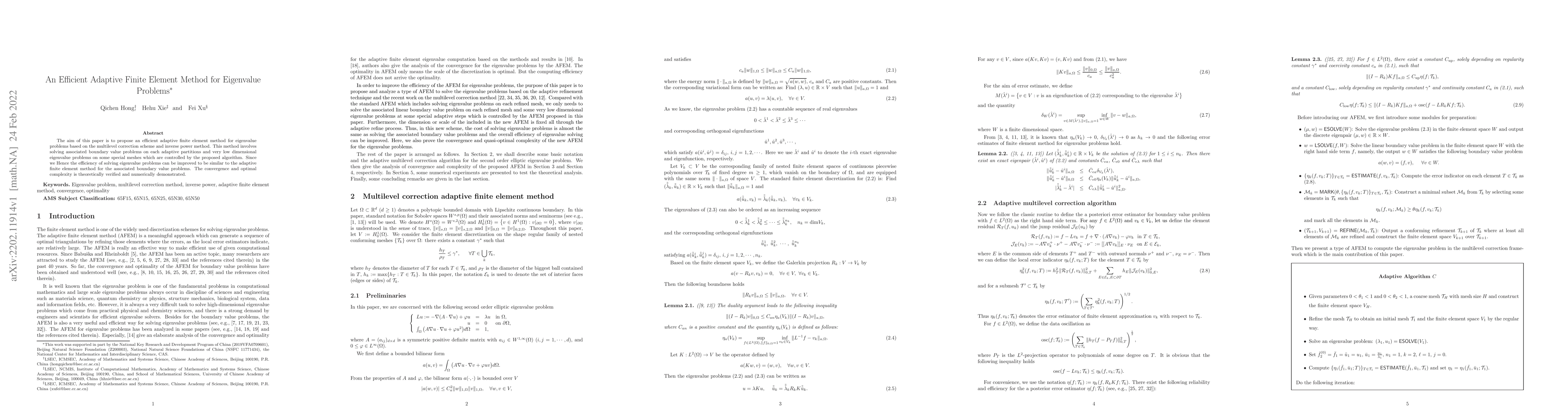 Thumbnail for An Efficient Adaptive Finite Element Method for Eigenvalue Problems