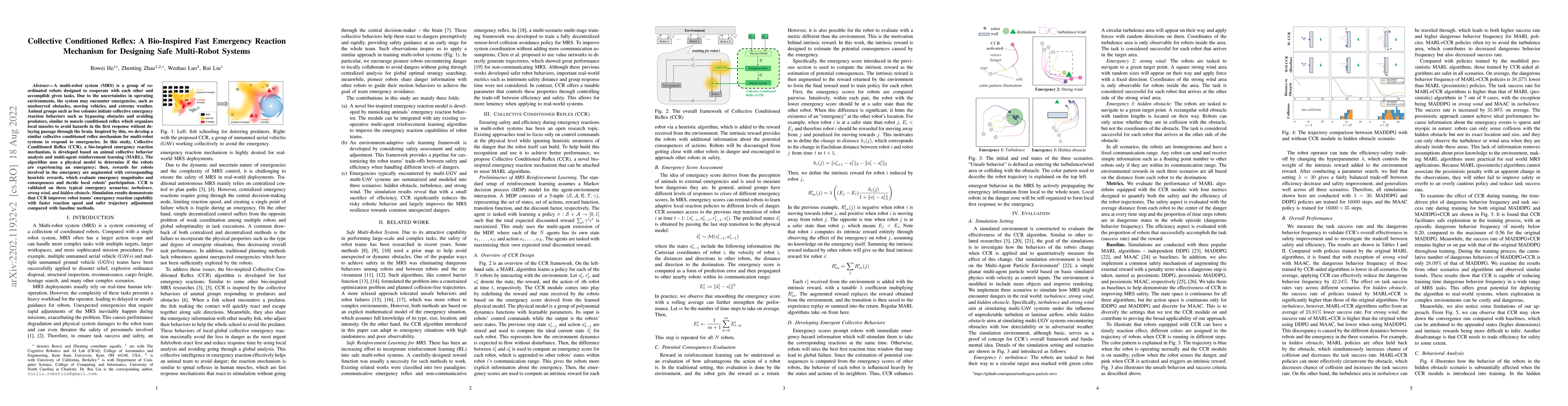 Thumbnail for Collective Conditioned Reflex: A Bio-Inspired Fast Emergency Reaction
  Mechanism for Designing Safe Multi-Robot Systems