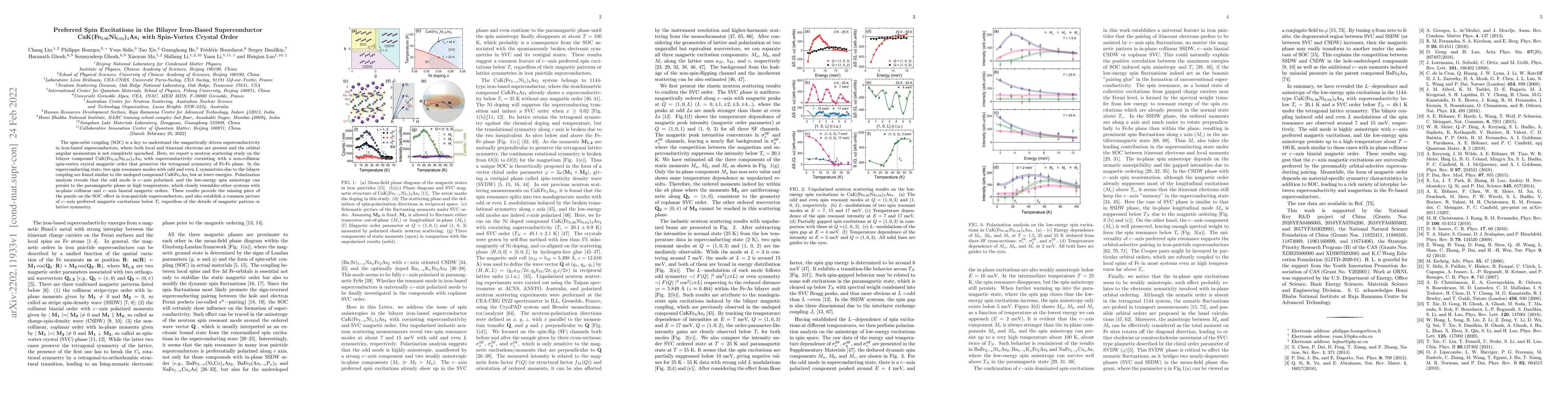 Thumbnail for Preferred Spin Excitations in the Bilayer Iron-Based Superconductor
  CaK(Fe$_{0.96}$Ni$_{0.04}$)$_4$As$_4$ with Spin-Vortex Crystal Order