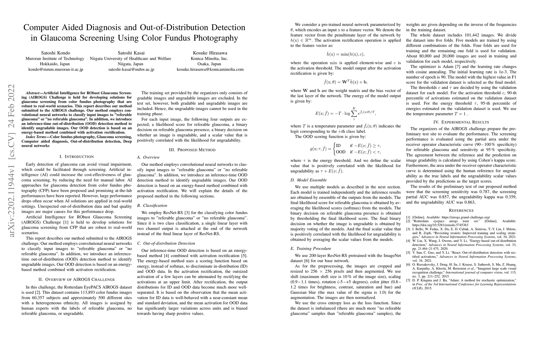 Thumbnail for Computer Aided Diagnosis and Out-of-Distribution Detection in Glaucoma
  Screening Using Color Fundus Photography