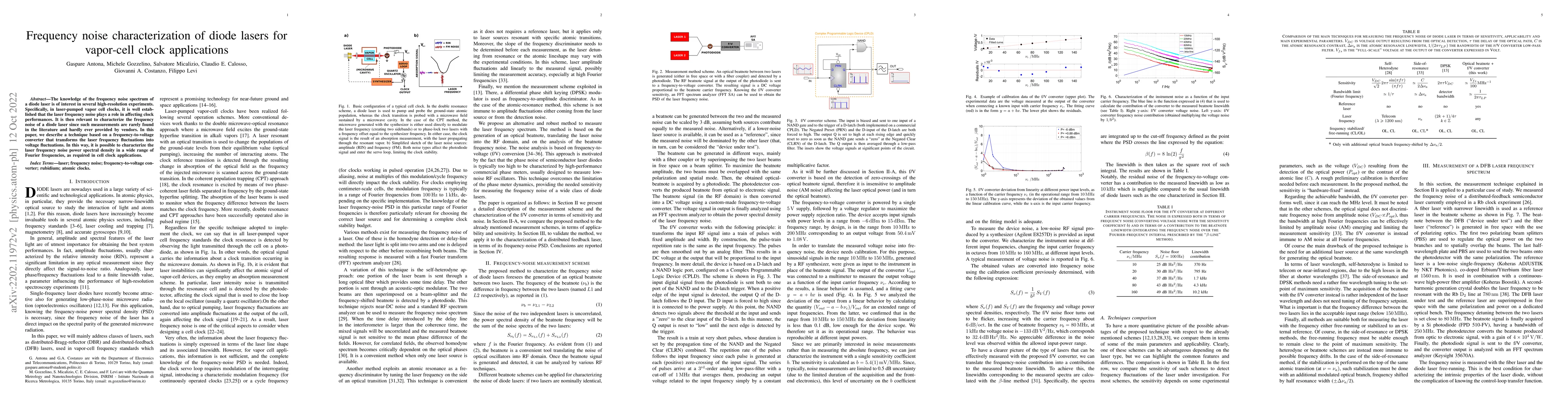 Thumbnail for Frequency noise characterization of diode lasers for vapor cell clocks
  applications