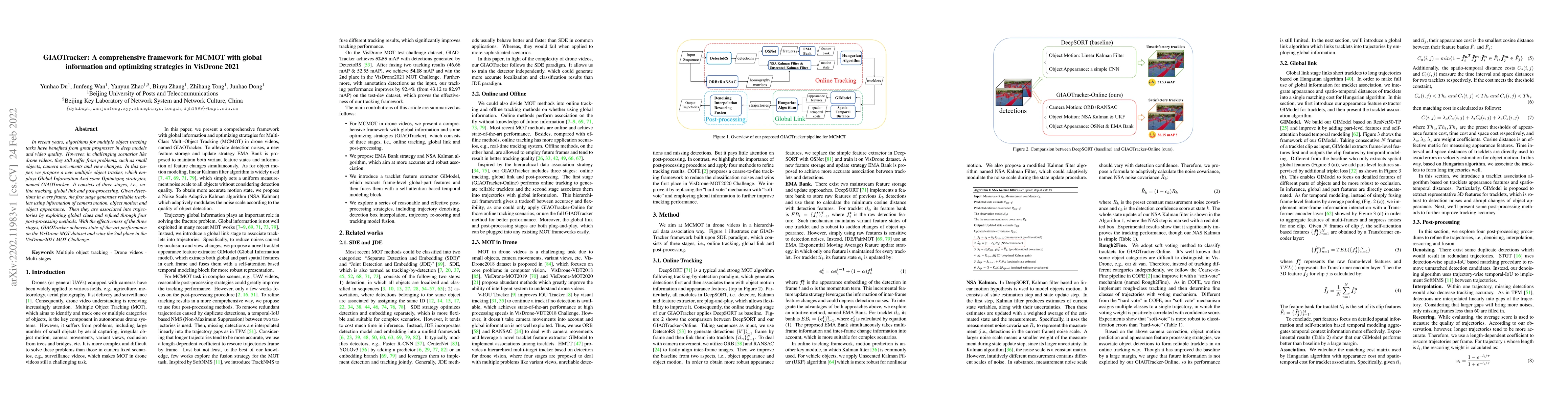 Thumbnail for GIAOTracker: A comprehensive framework for MCMOT with global information
  and optimizing strategies in VisDrone 2021