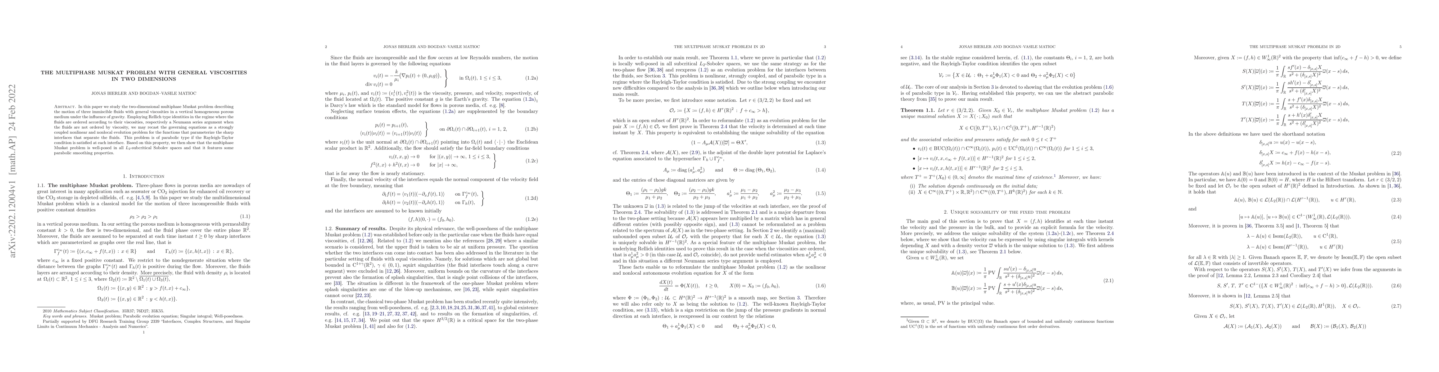 Thumbnail for The multiphase Muskat problem with general viscosities in two dimensions