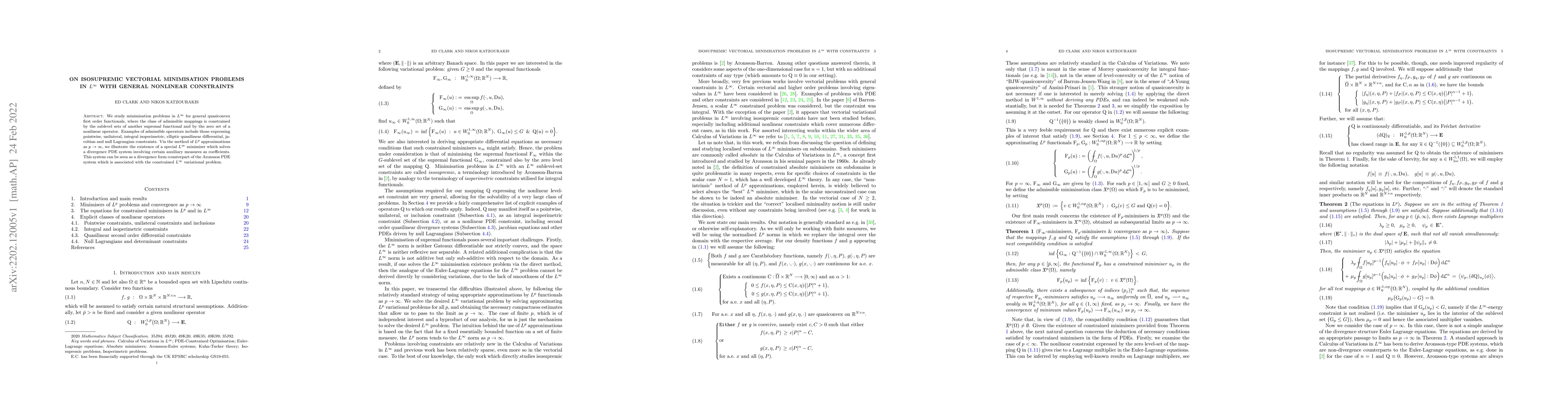 Thumbnail for On isosupremic vectorial minimisation problems in $L^\infty$ with
  general nonlinear constraints