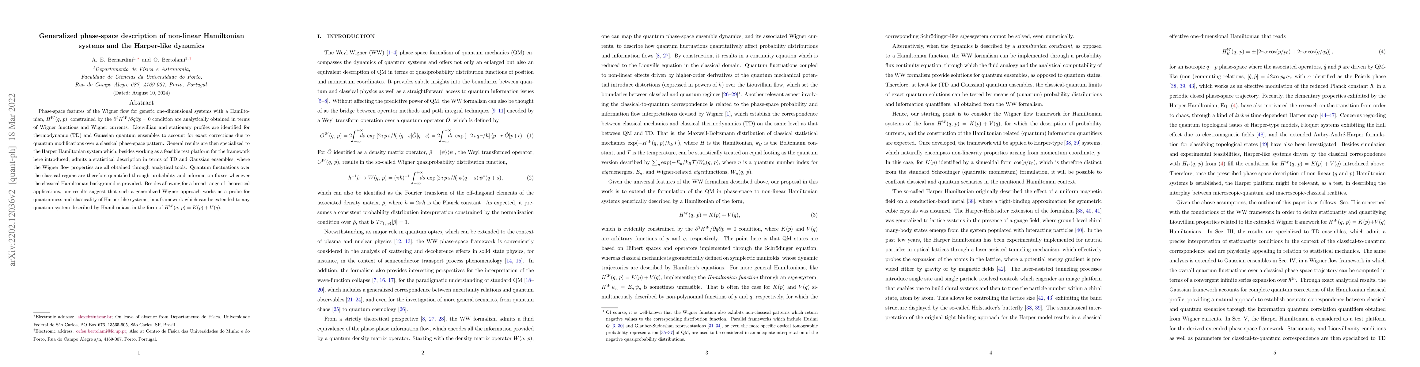 Thumbnail for Generalized phase-space description of non-linear Hamiltonian systems
  and the Harper-like dynamics
