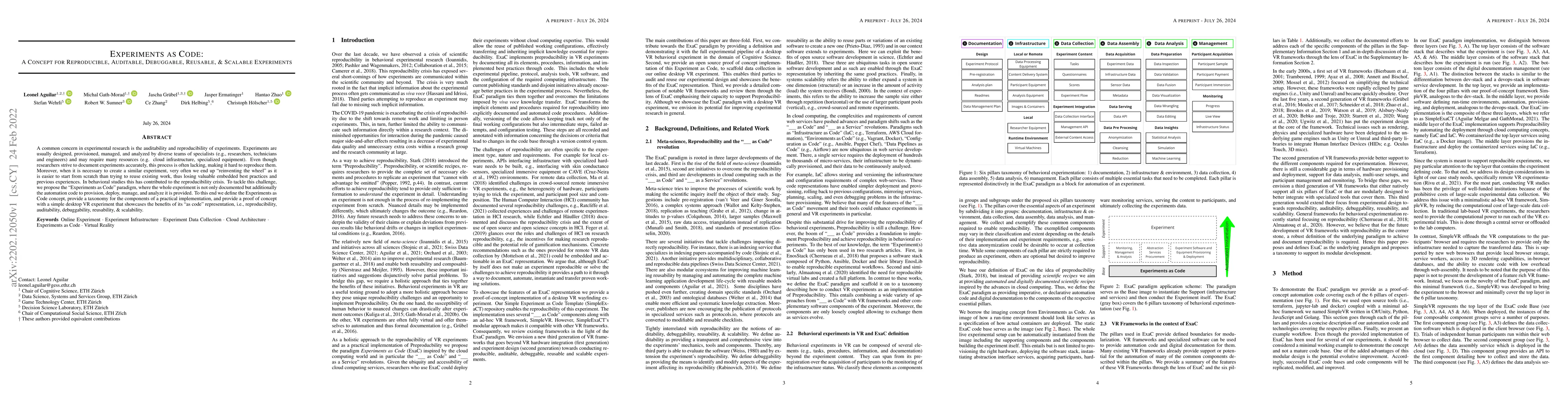 Thumbnail for Experiments as Code: A Concept for Reproducible, Auditable, Debuggable,
  Reusable, & Scalable Experiments