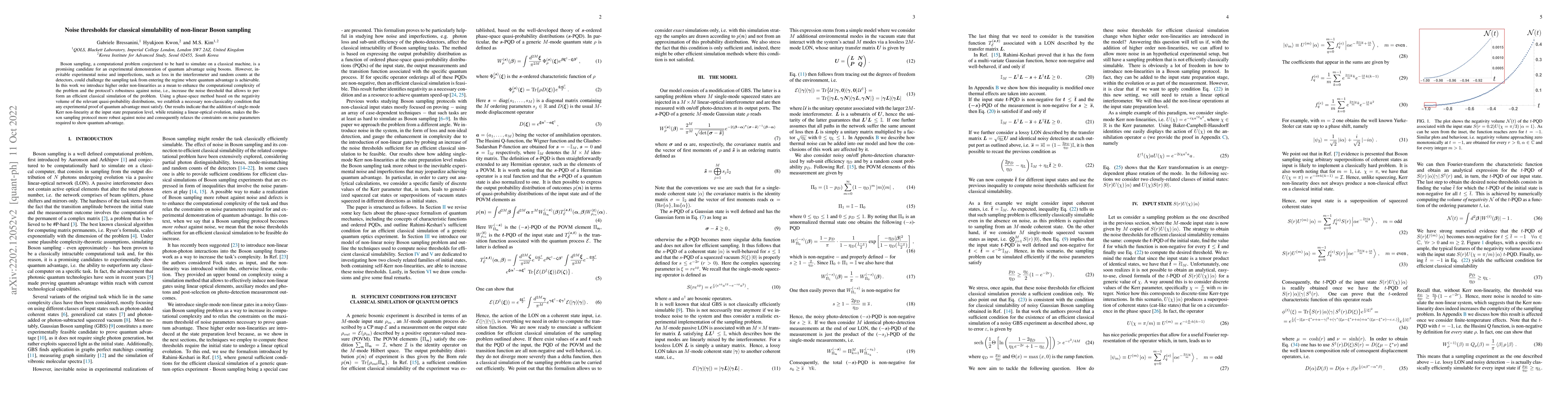 Thumbnail for Noise thresholds for classical simulability of non-linear Boson sampling
