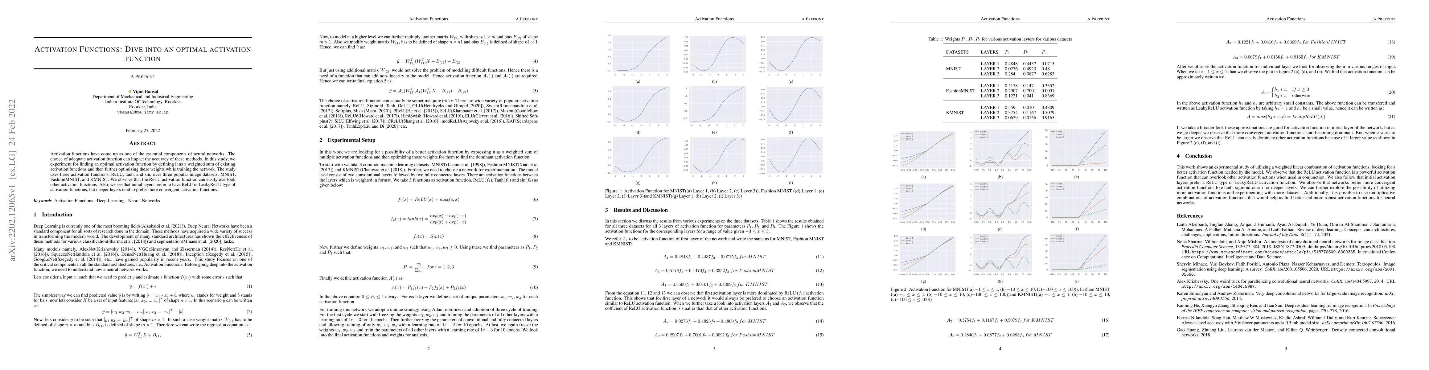 Thumbnail for Activation Functions: Dive into an optimal activation function
