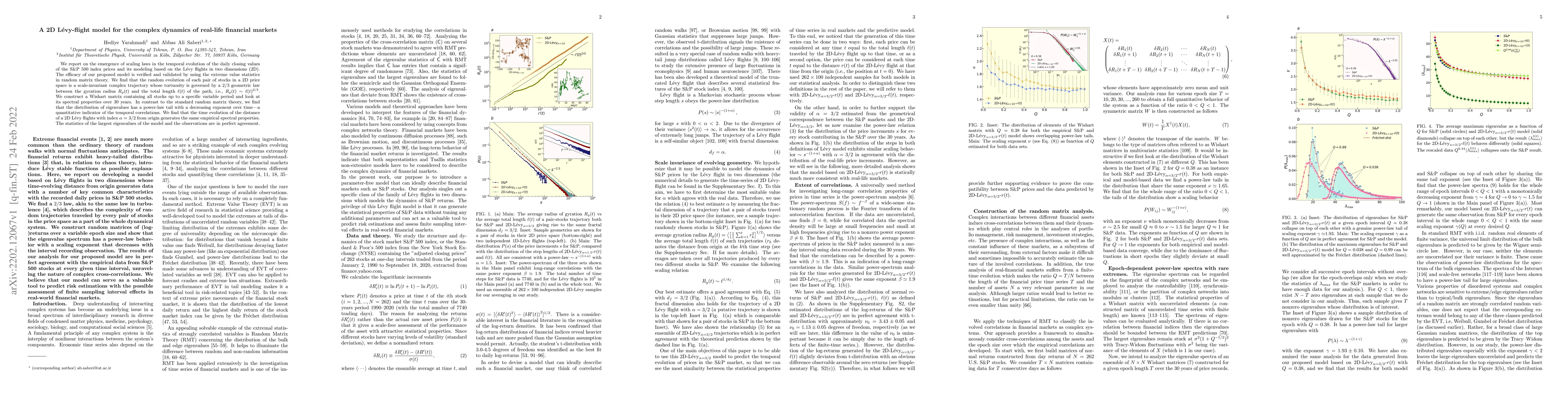 Thumbnail for A 2D Levy-flight model for the complex dynamics of real-life financial
  markets
