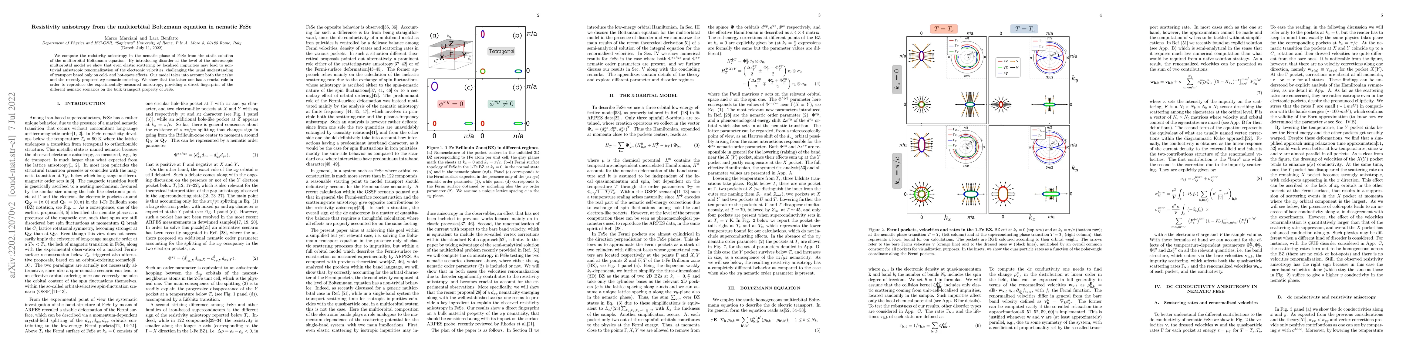 Thumbnail for Resistivity anisotropy from the multiorbital Boltzmann equation in
  nematic FeSe