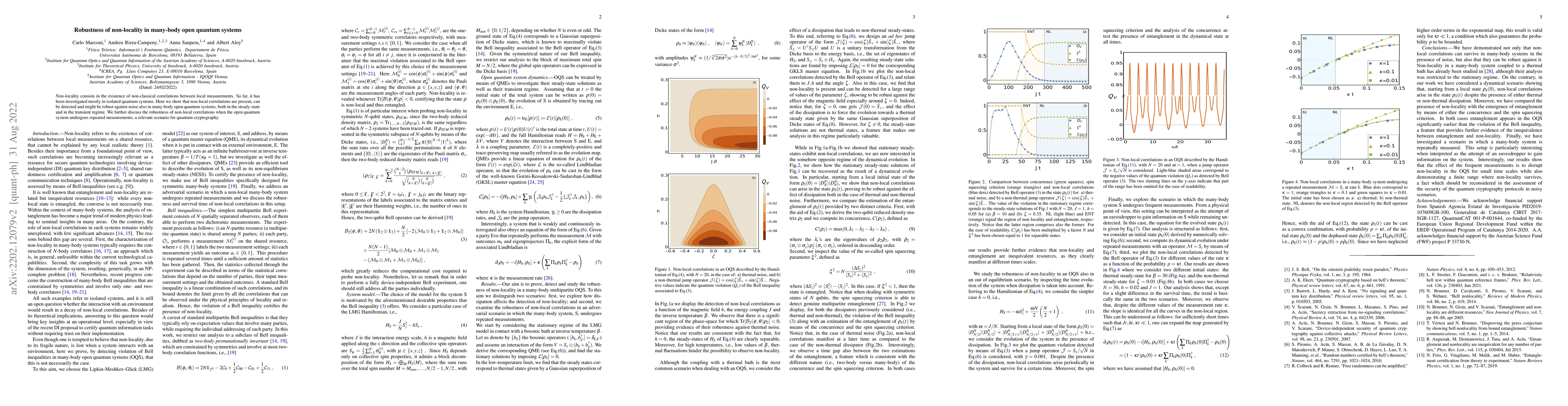 Thumbnail for Robustness of non-locality in many-body open quantum systems