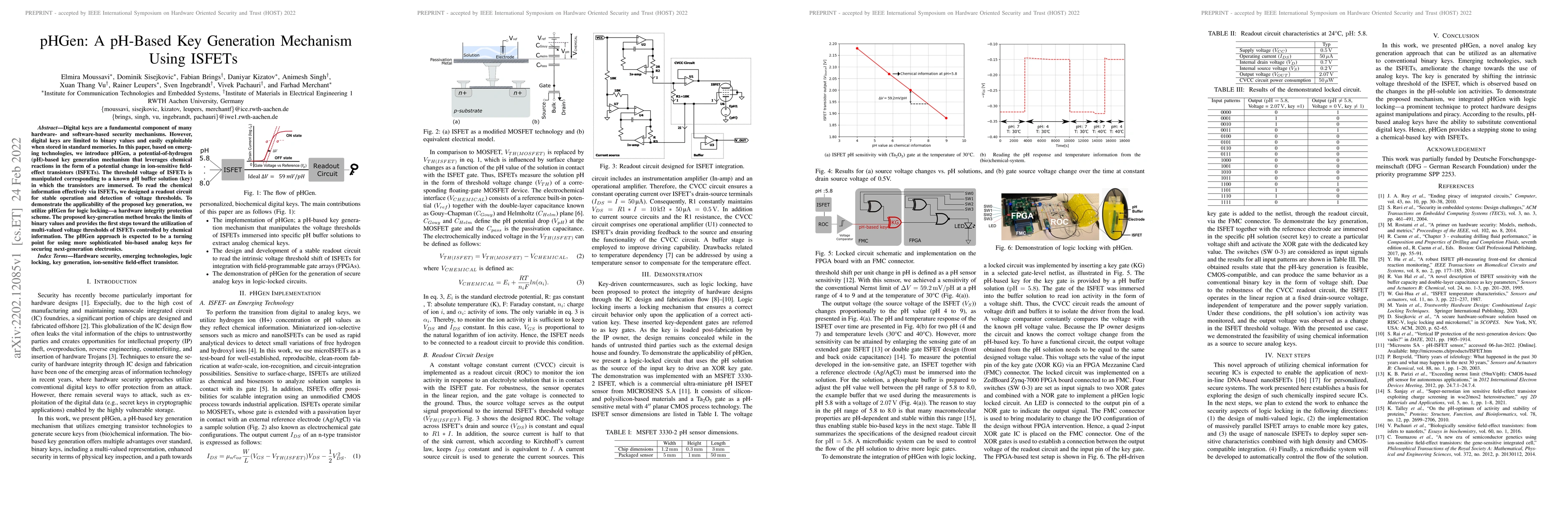 Thumbnail for pHGen: A pH-Based Key Generation Mechanism Using ISFETs