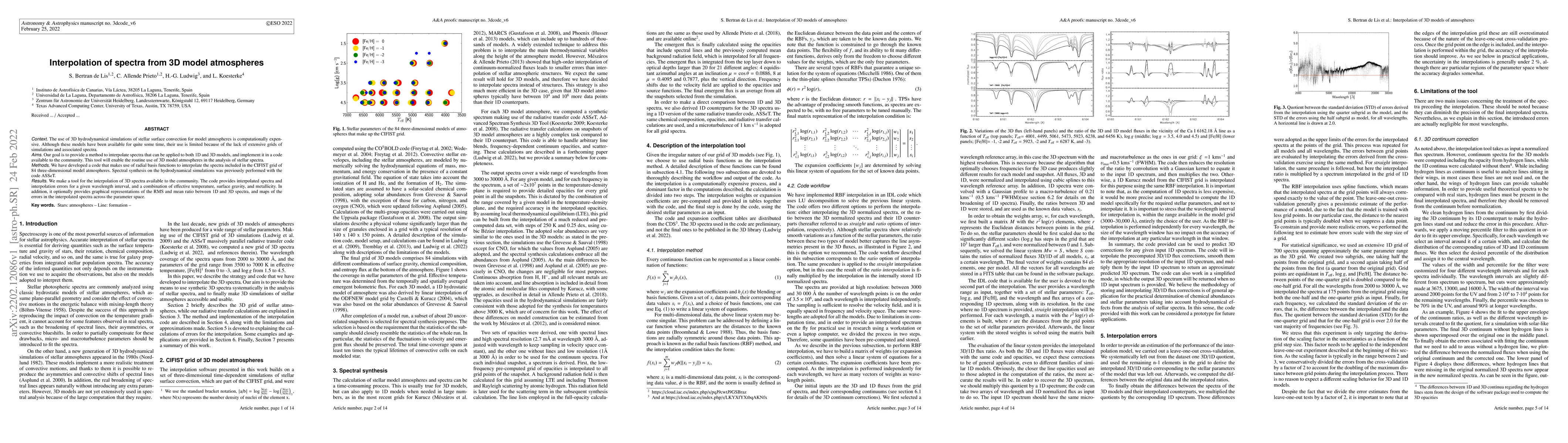 Thumbnail for Interpolation of spectra from 3D model atmospheres