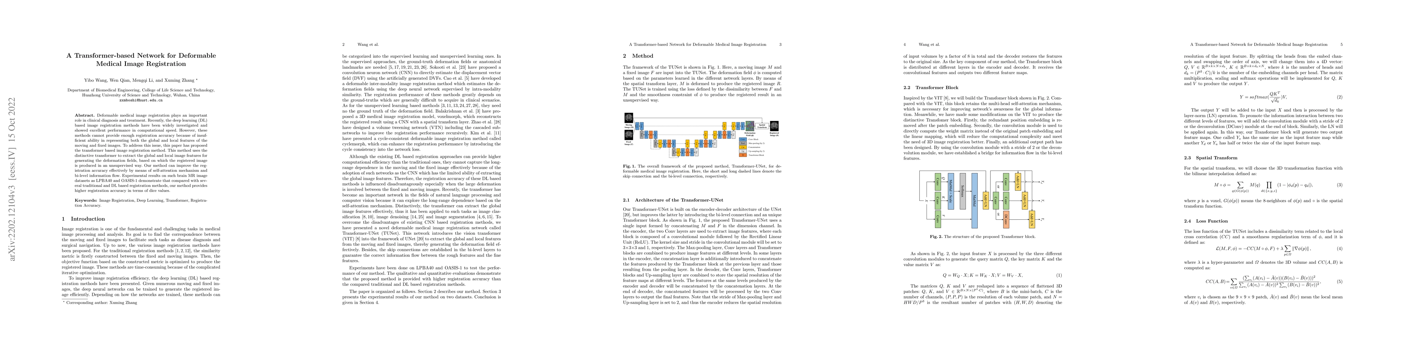 Thumbnail for A Transformer-based Network for Deformable Medical Image Registration