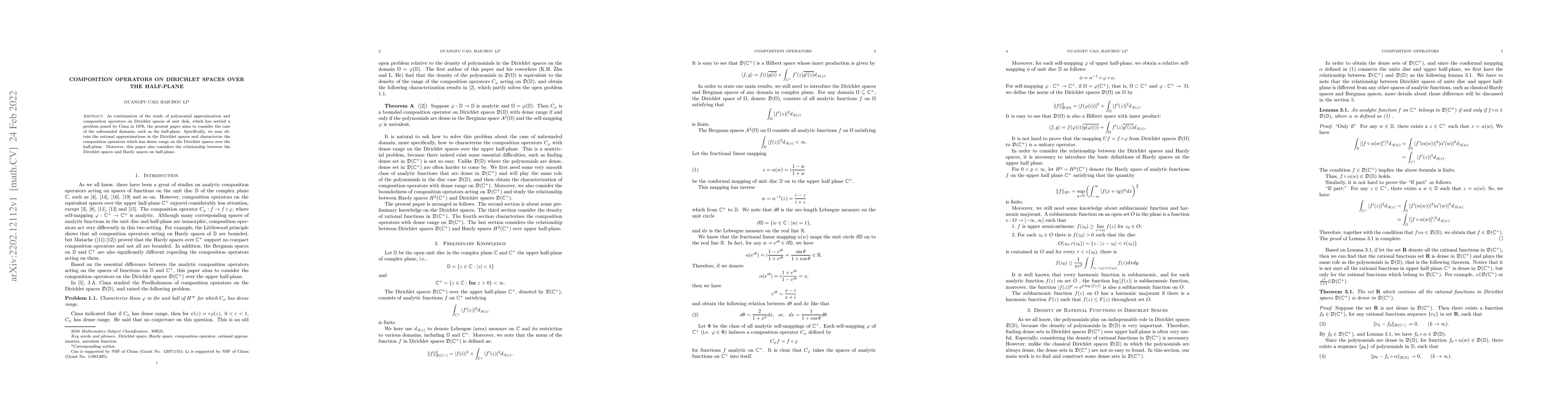 Thumbnail for Composition Operators on Dirichlet Spaces over the Half-plane