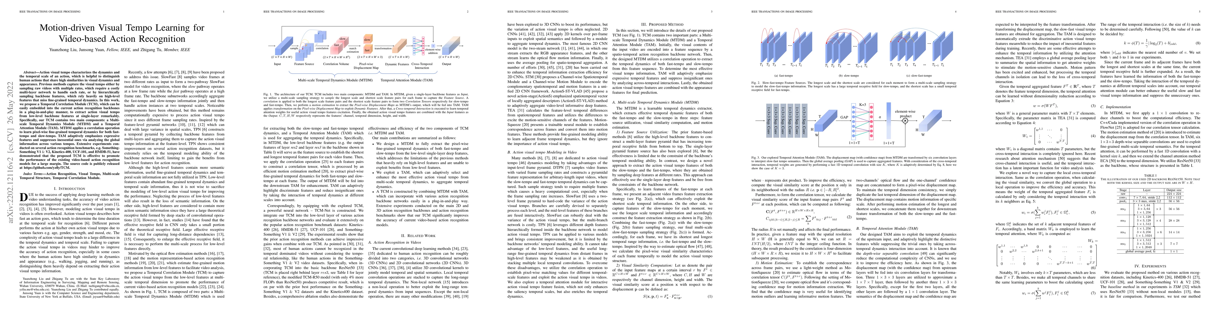Thumbnail for Motion-driven Visual Tempo Learning for Video-based Action Recognition