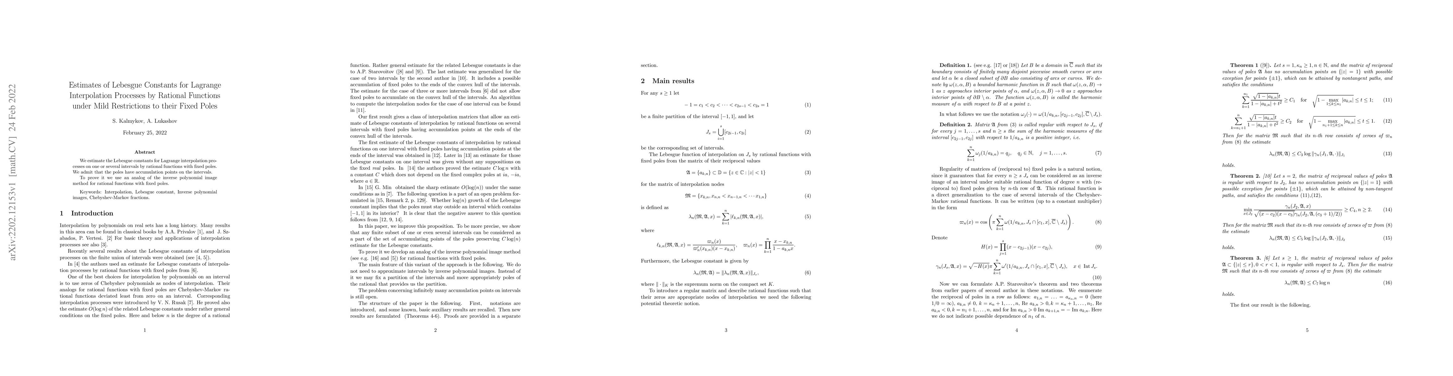 Thumbnail for Estimates of Lebesgue Constants for Lagrange Interpolation Processes by
  Rational Functions under Mild Restrictions to their Fixed Poles