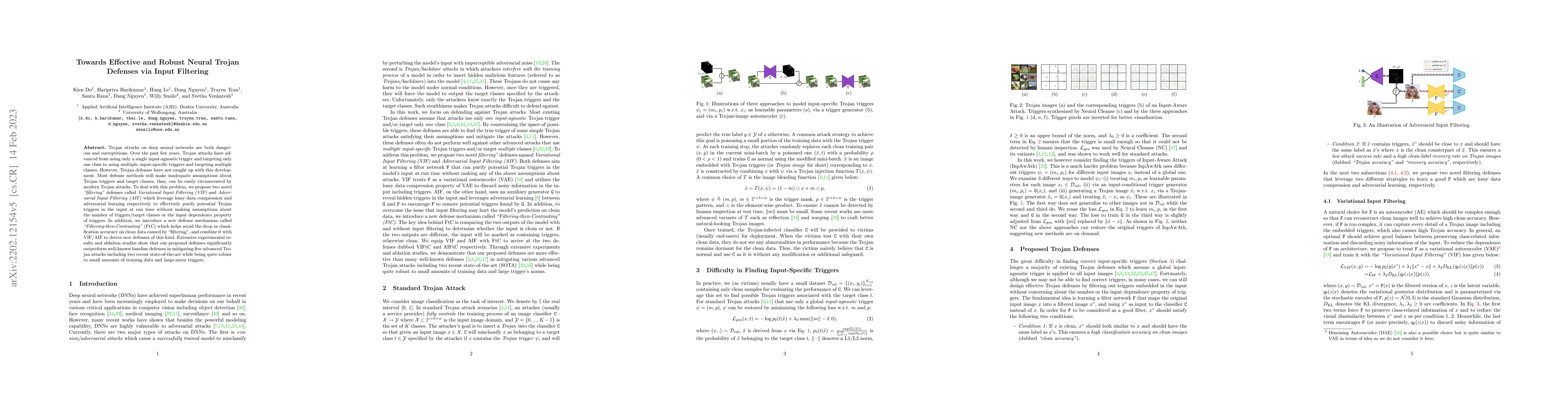 Thumbnail for Towards Effective and Robust Neural Trojan Defenses via Input Filtering