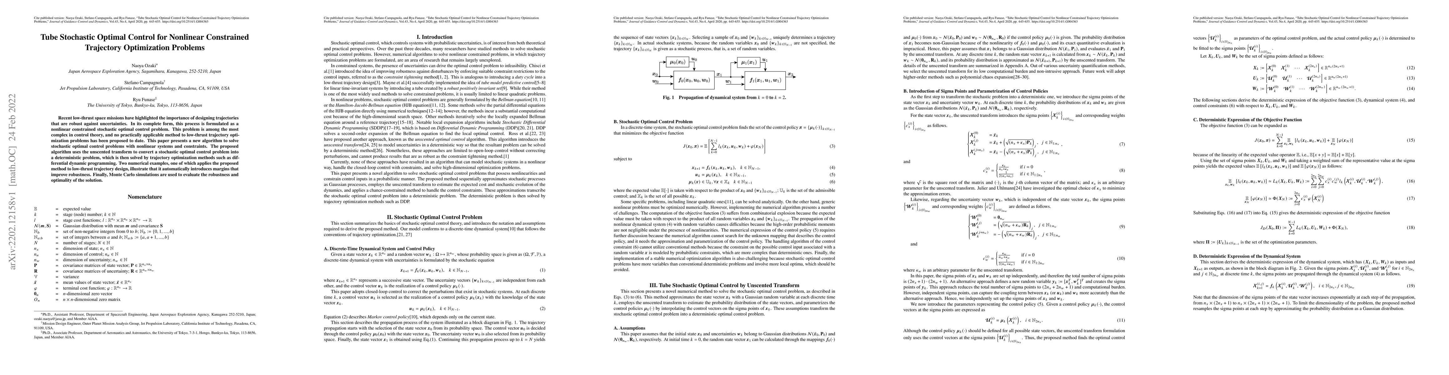 Thumbnail for Tube Stochastic Optimal Control for Nonlinear Constrained Trajectory
  Optimization Problems