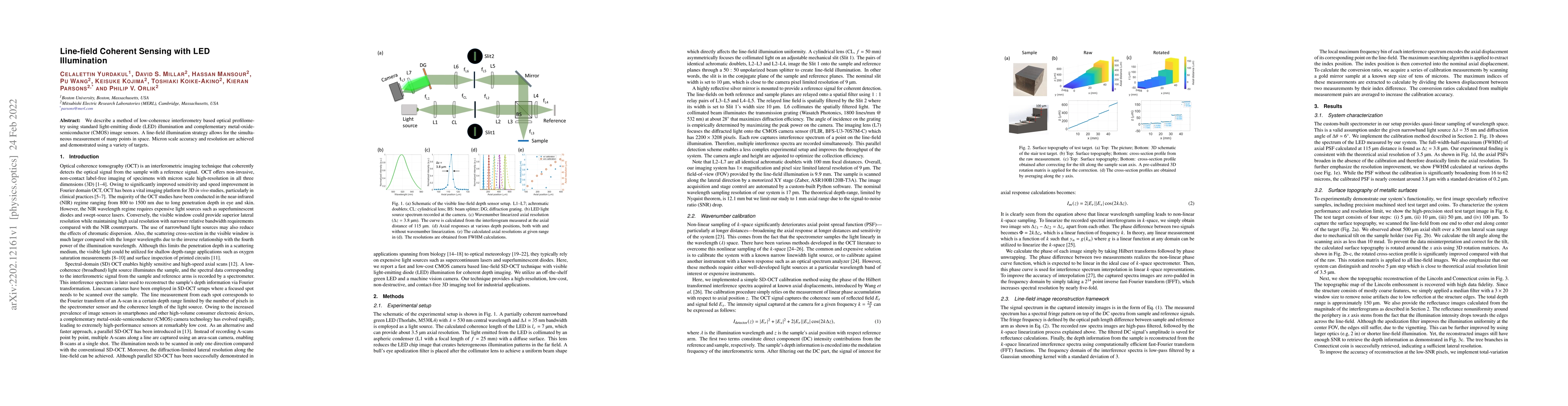 Thumbnail for Line-field Coherent Sensing with LED Illumination