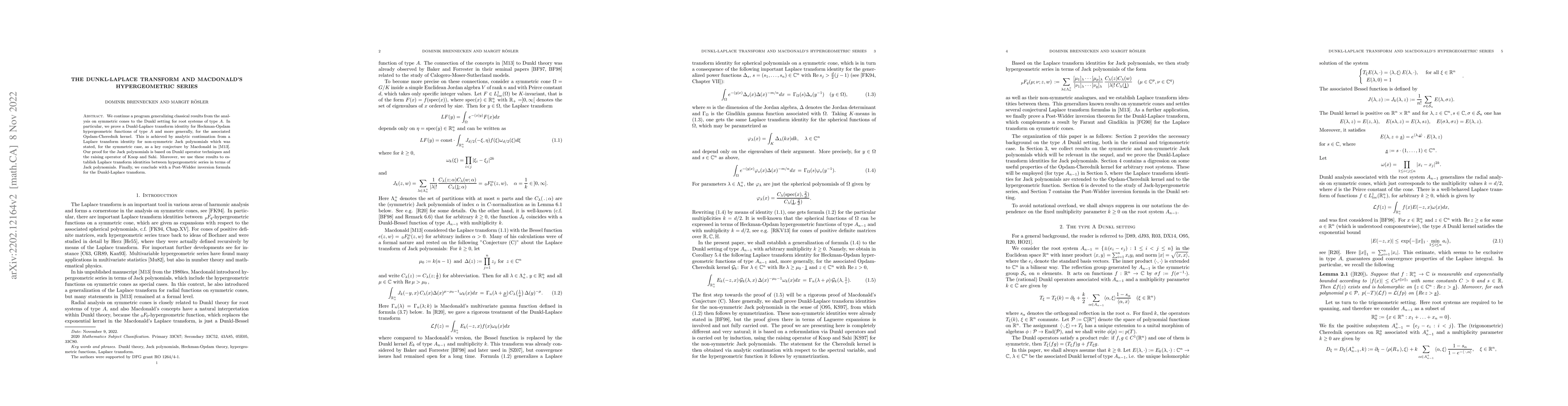 Thumbnail for The Dunkl-Laplace transform and Macdonald's hypergeometric series