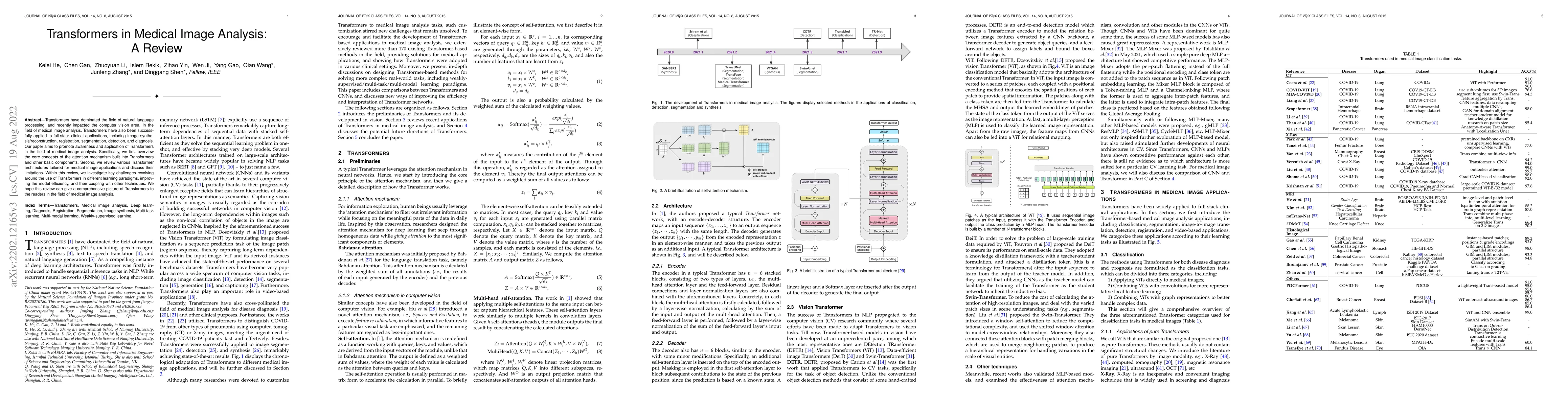 Thumbnail for Transformers in Medical Image Analysis: A Review