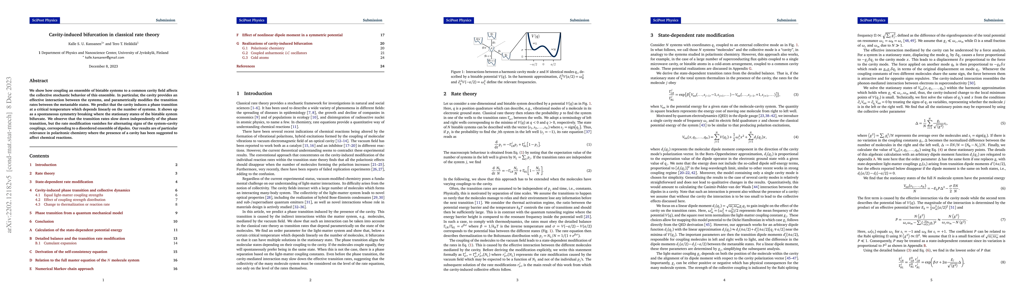 Thumbnail for Cavity-induced bifurcation in classical rate theory