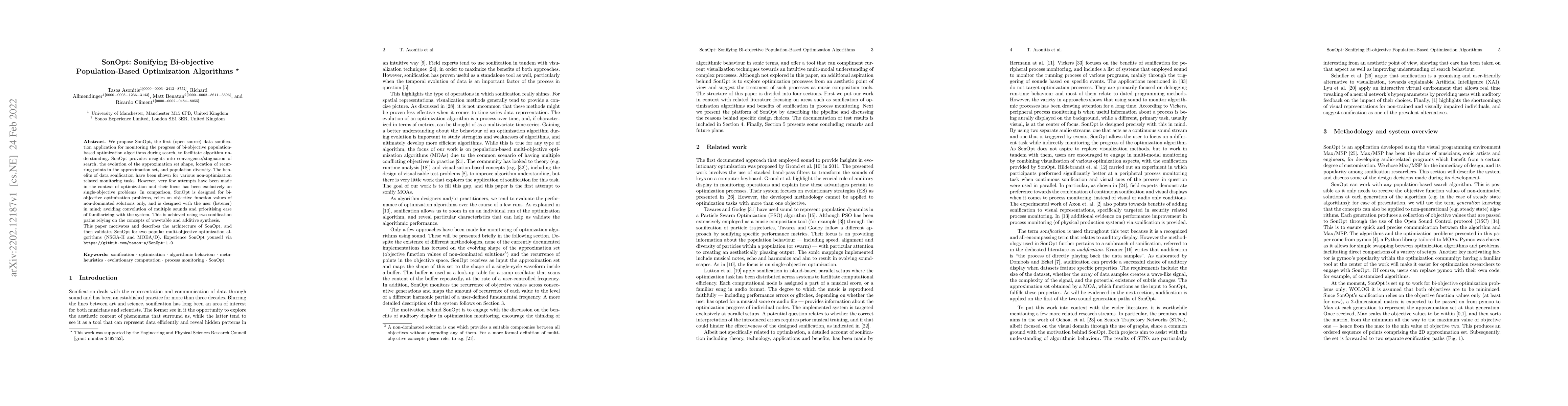 Thumbnail for SonOpt: Sonifying Bi-objective Population-Based Optimization Algorithms