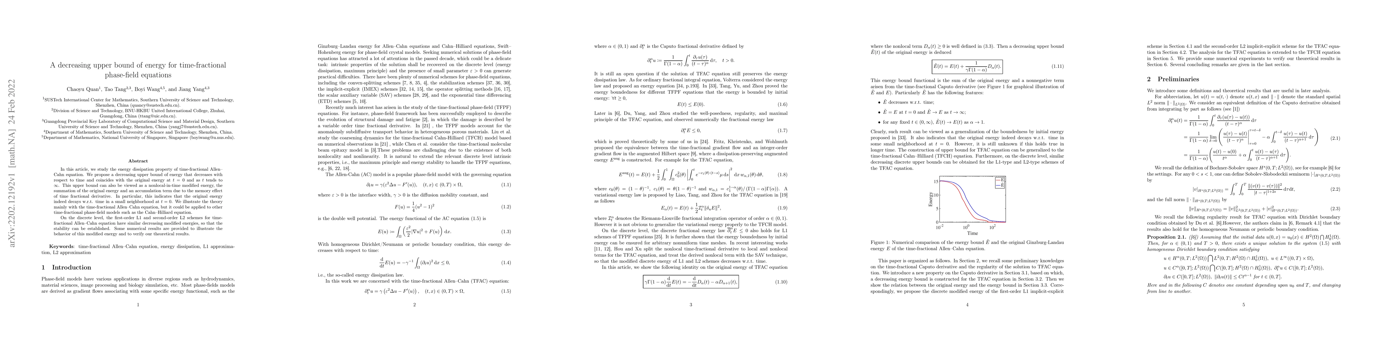 Thumbnail for A decreasing upper bound of energy for time-fractional phase-field
  equations