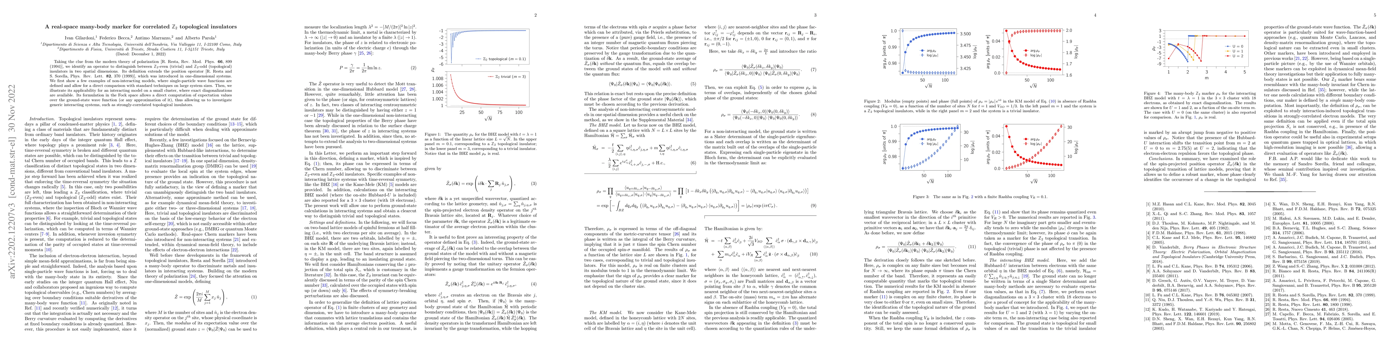 Thumbnail for A real-space many-body marker for correlated ${\mathbb Z}_2$ topological
  insulators